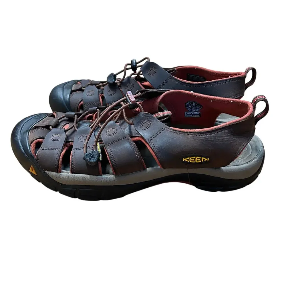 Keen Newport H2 Waterproof Sandals Leather Mens 14 Brown Hiking Water Outdoor